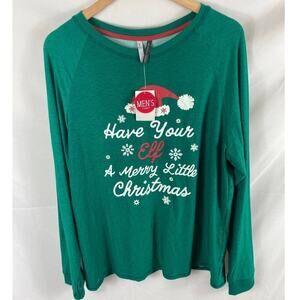 NWT Jaclyn Intimates Men's Christmas Lounge Top Size Large